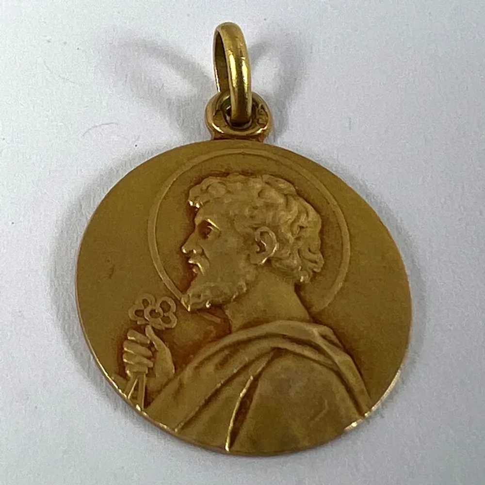 French Saint Peter 18K Yellow Gold Charm Pendant … - image 12