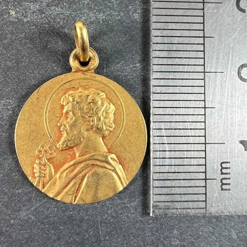 French Saint Peter 18K Yellow Gold Charm Pendant … - image 9