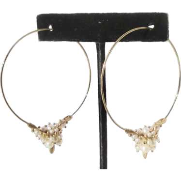 Gilt Metal Hoop Earrings - image 1