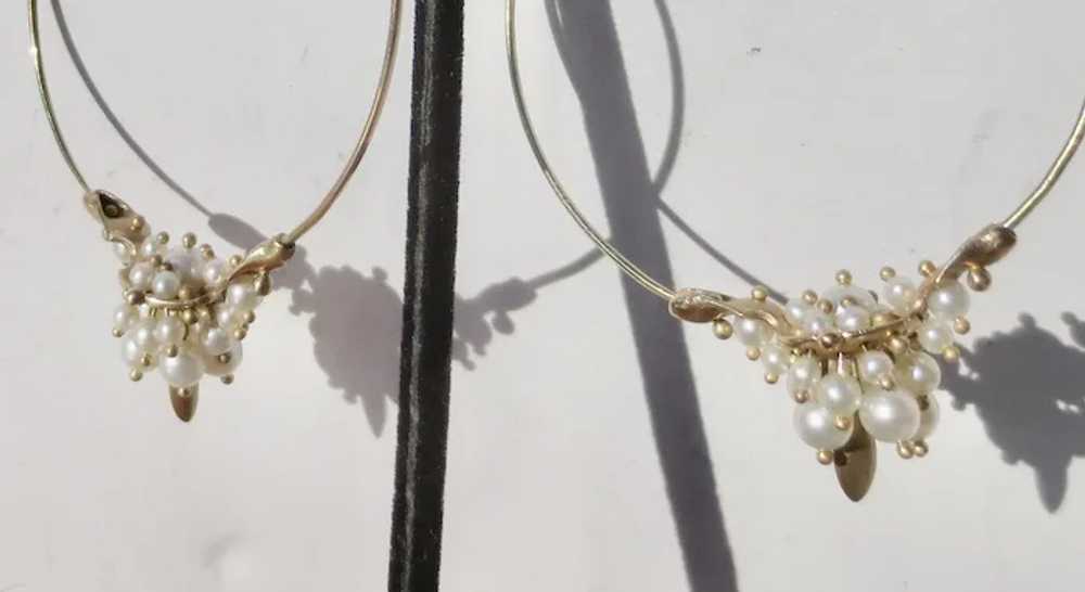 Gilt Metal Hoop Earrings - image 2