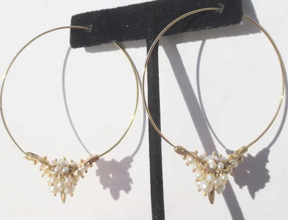 Gilt Metal Hoop Earrings - image 5