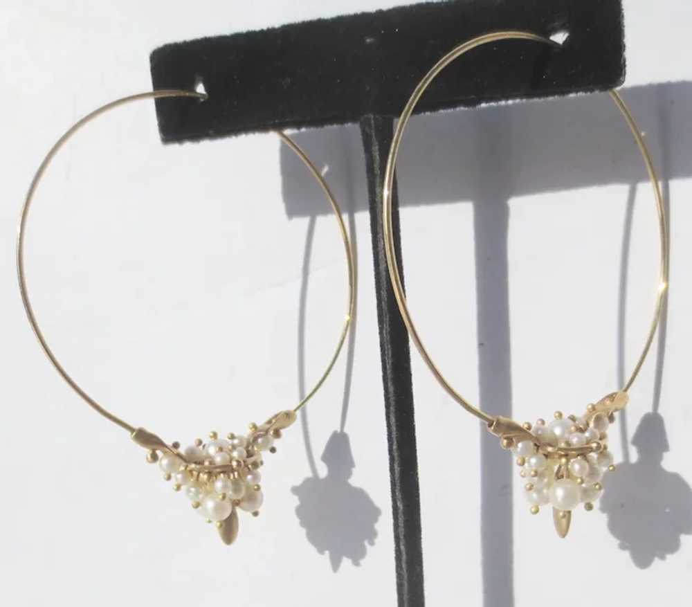 Gilt Metal Hoop Earrings - image 6