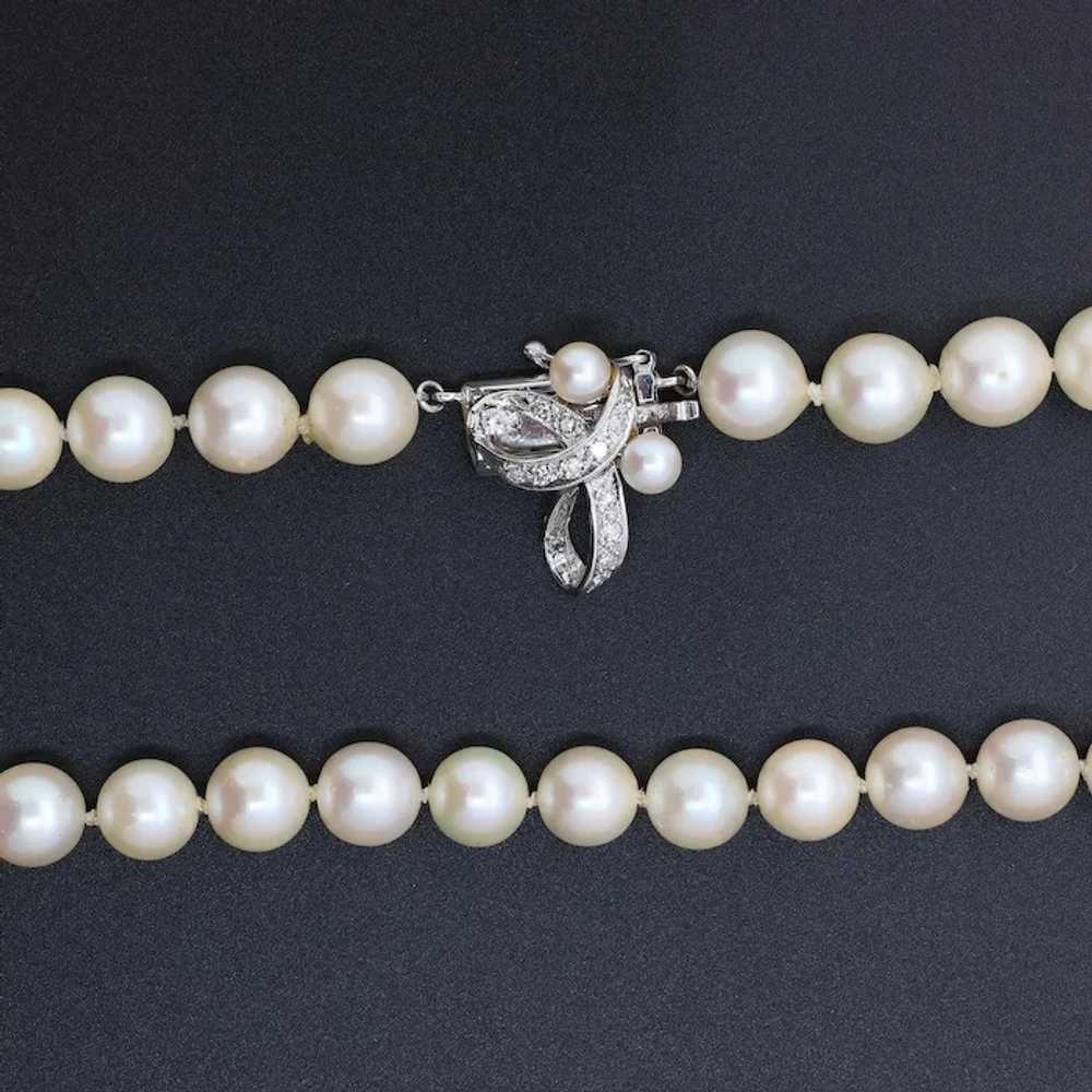 Vintage Freshwater Pearl Choker Necklace 14K Whit… - image 5