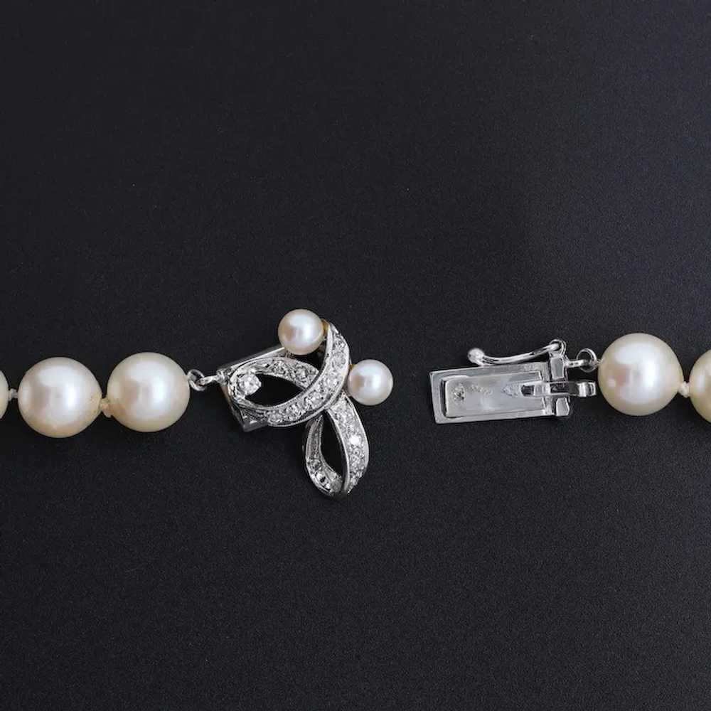 Vintage Freshwater Pearl Choker Necklace 14K Whit… - image 6