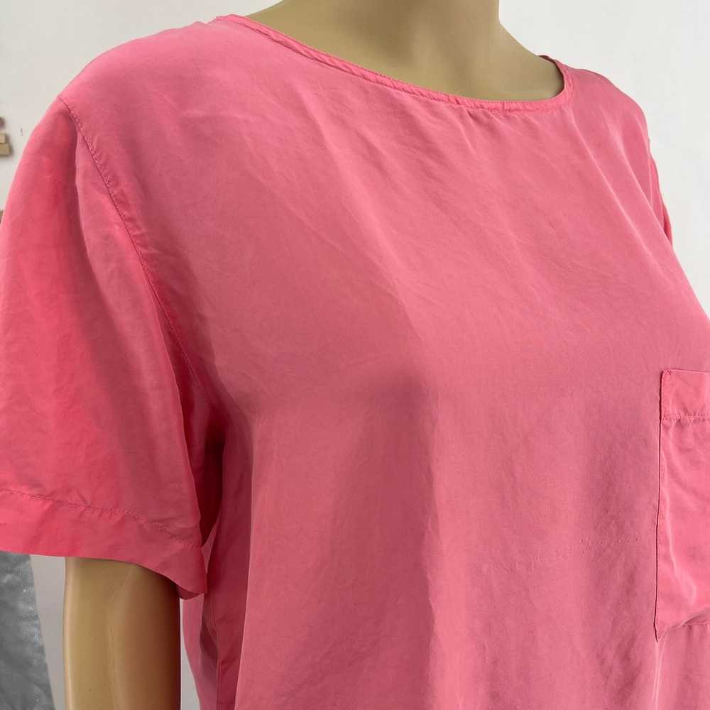 Mariel MEDIUM VINTAGE 90's Pink 100% SILK Short S… - image 2