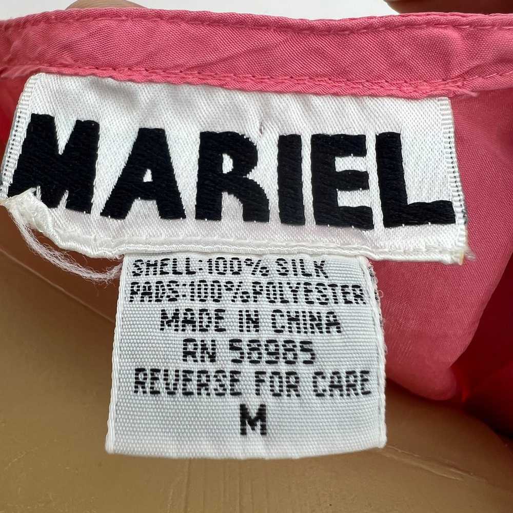 Mariel MEDIUM VINTAGE 90's Pink 100% SILK Short S… - image 5