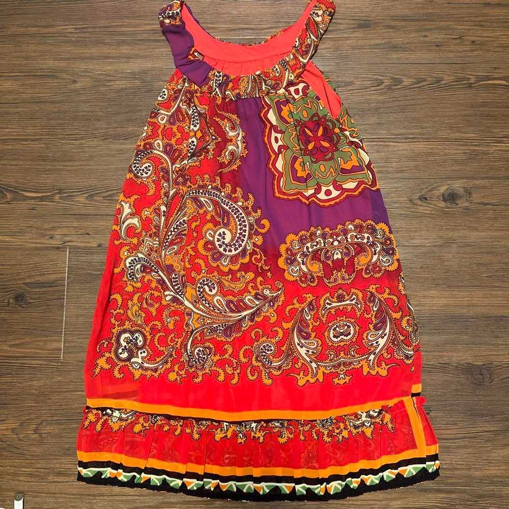 Paisley Pattern Sleeveless Long Dress - image 1