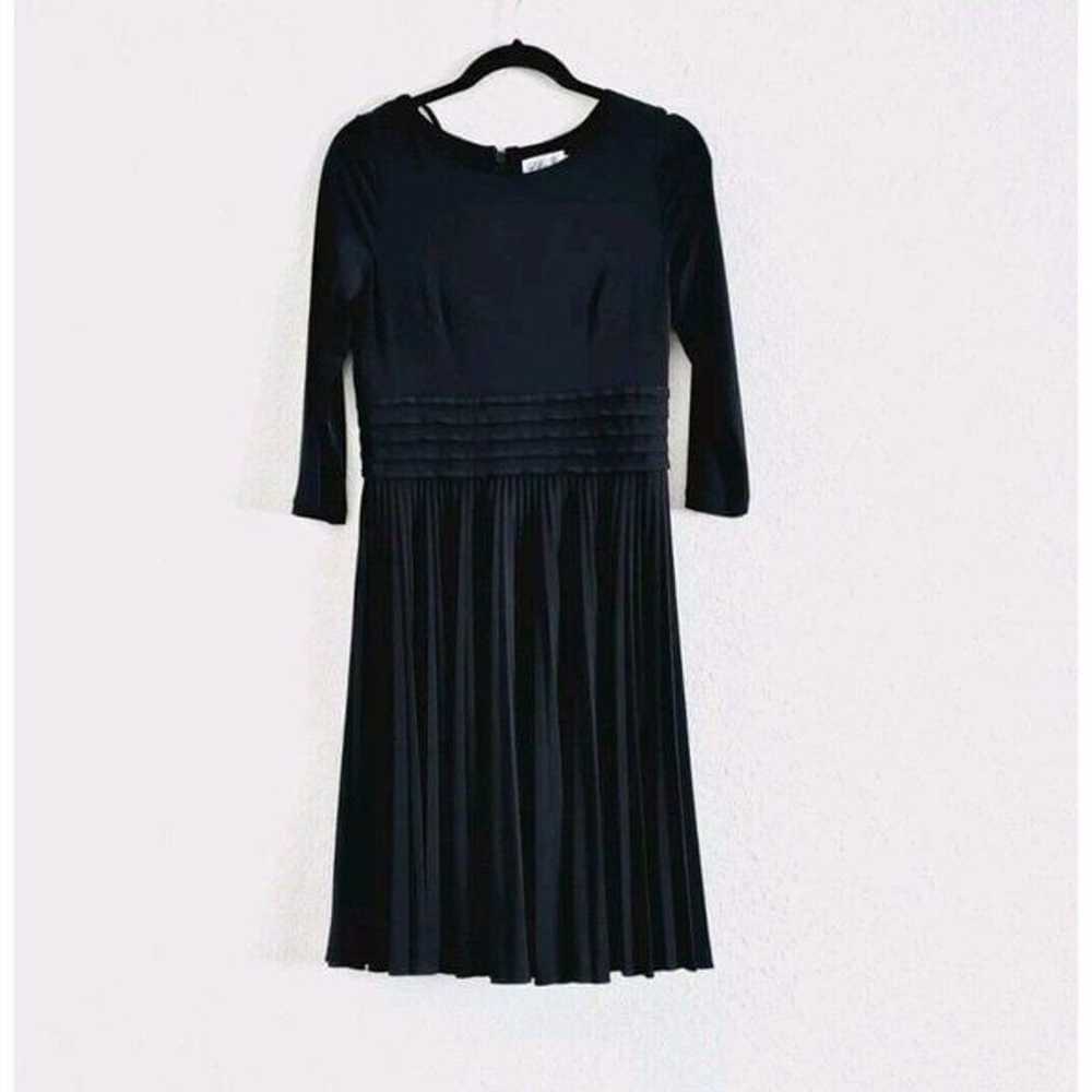 Eliza J Pleated Long Sleeve Little Black Dress Wo… - image 1