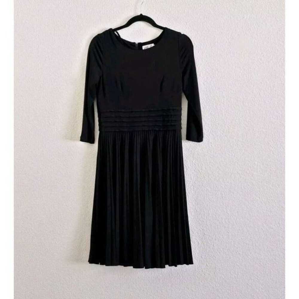 Eliza J Pleated Long Sleeve Little Black Dress Wo… - image 6