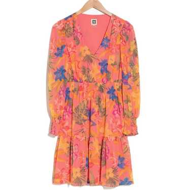 Anne Klein Women’s Tropical Floral Dress Coral Lo… - image 1