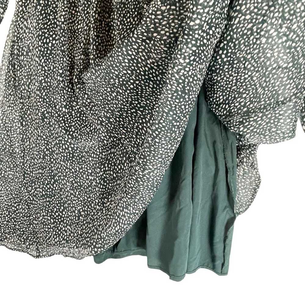 Joie Green Animal Print Short Dress Balloon Sleev… - image 3