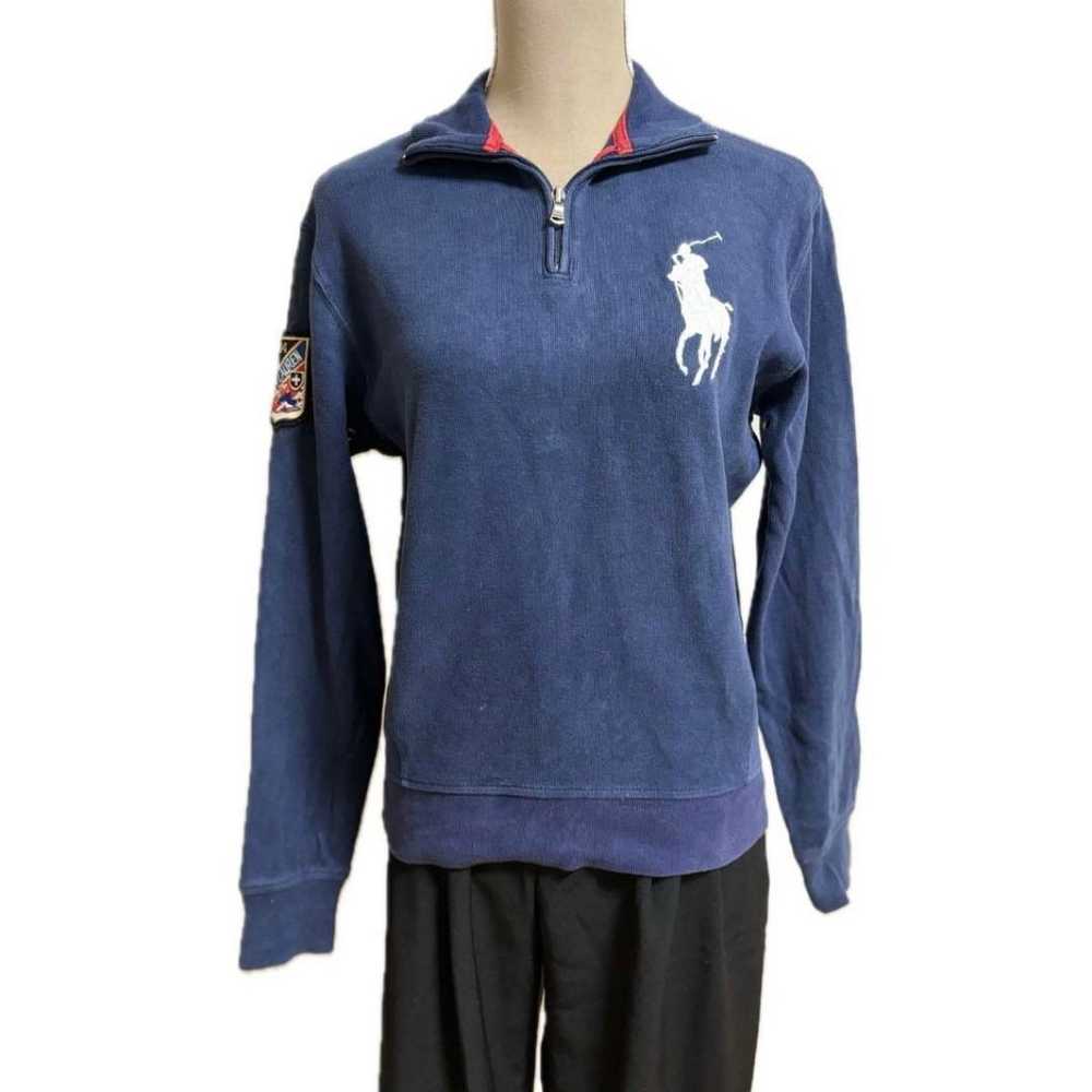 Rare POLO Ralph Lauren Big Pony Half Zip Navy Men… - image 1