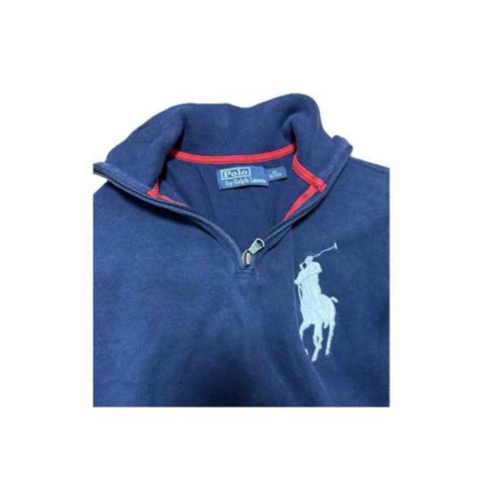 Rare POLO Ralph Lauren Big Pony Half Zip Navy Men… - image 5