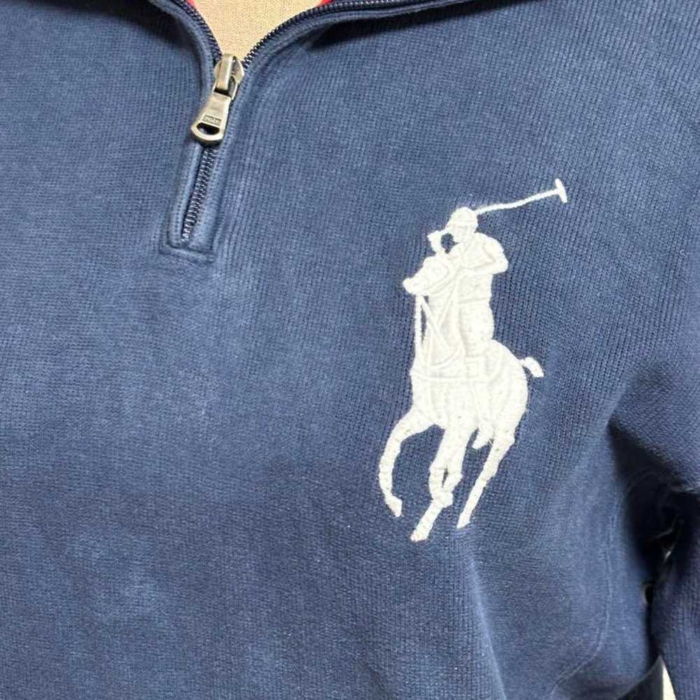 Rare POLO Ralph Lauren Big Pony Half Zip Navy Men… - image 7