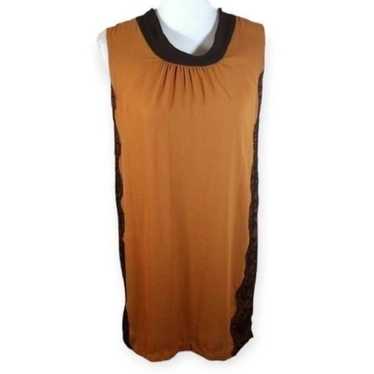 FOREVER 21 BLACK & CAMEL DRESS SZ.M EUC.