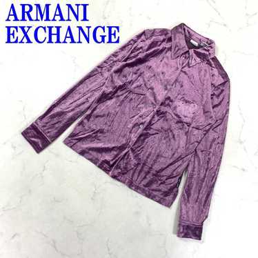 Armani Exchange Long Sleeve Shirt Blouse Velvet P… - image 1