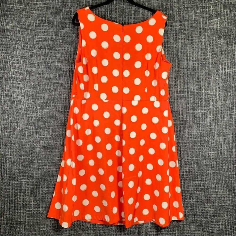 DRESSBARN Orange with White Polka Dots Sleeveless… - image 2