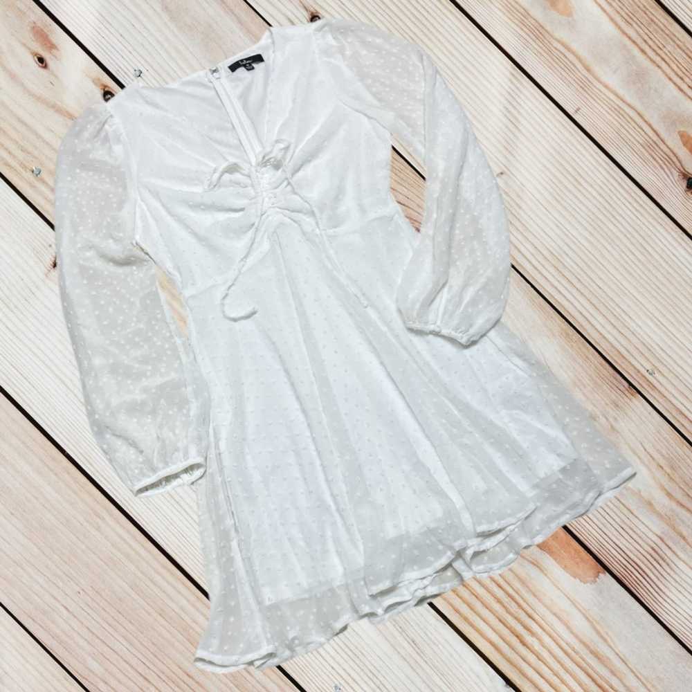 Lulus M white Swiss dot skater dress - image 2