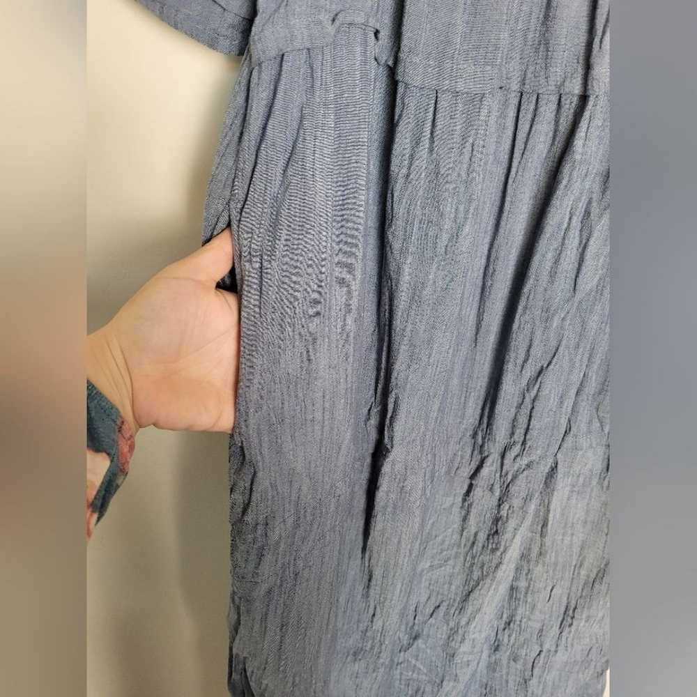 Old Navy Chambray Dress Tiered Boho Tassels Pocke… - image 12