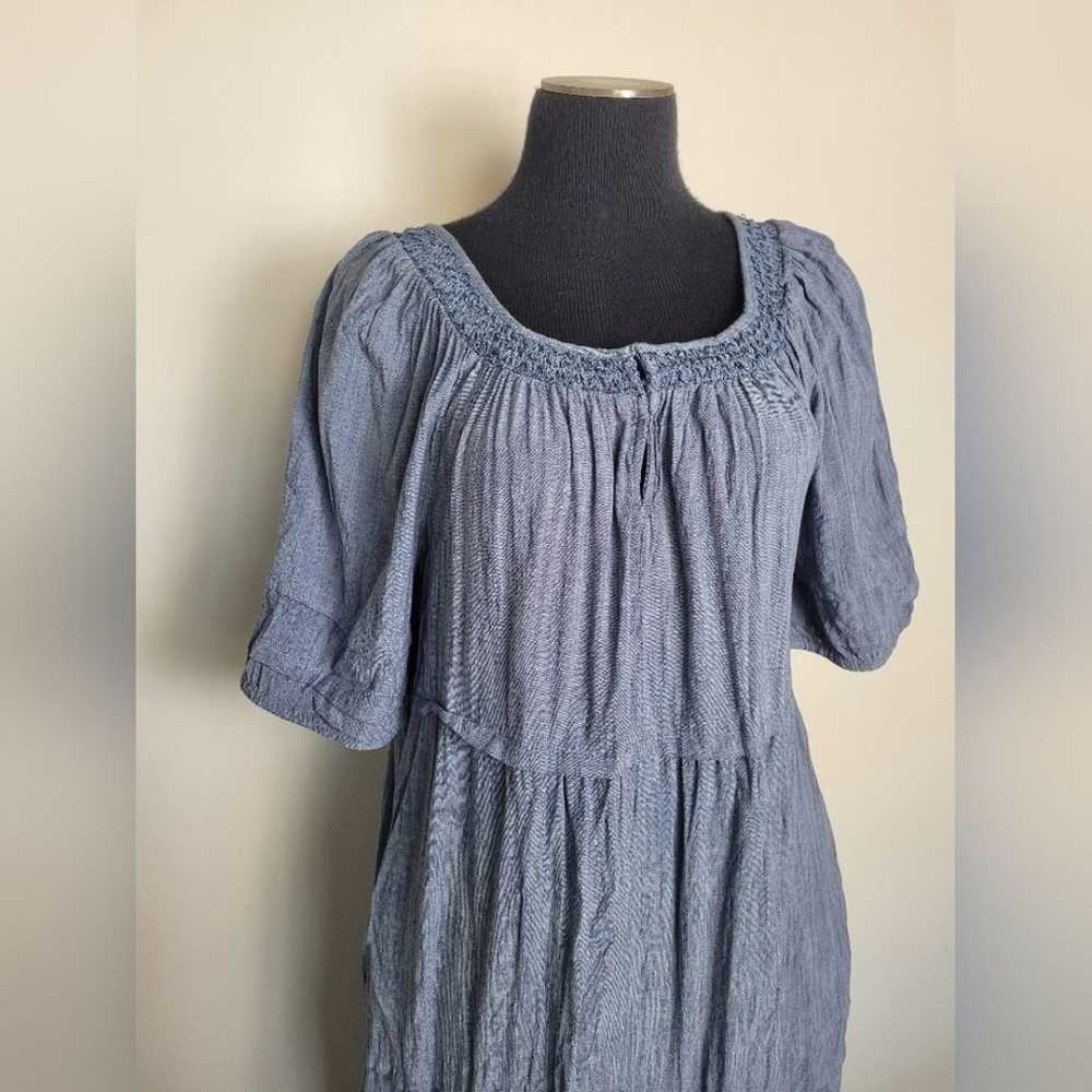 Old Navy Chambray Dress Tiered Boho Tassels Pocke… - image 4