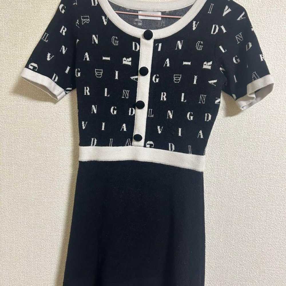 Black and white logo design knit dress. - image 1