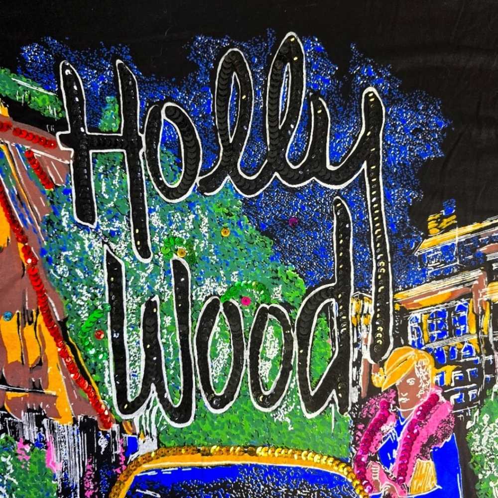 Vintage Hollywood T-shirt Shoulder Pads, Sequins,… - image 5