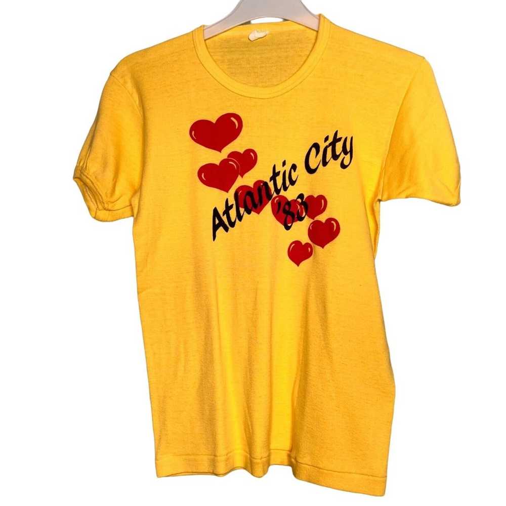 Vintage 80s Size Small Atlantic City Yellow Rolle… - image 1