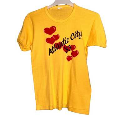 Vintage 80s Size Small Atlantic City Yellow Rolle… - image 1