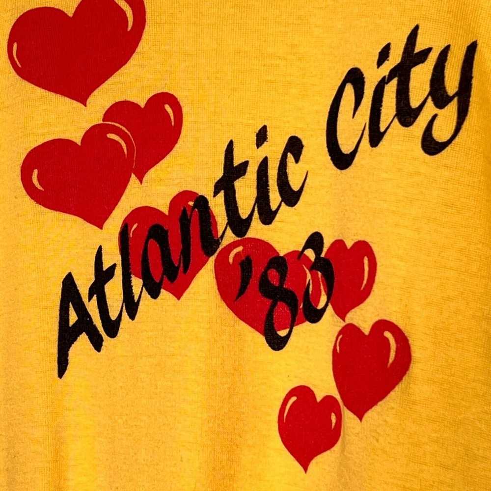 Vintage 80s Size Small Atlantic City Yellow Rolle… - image 2