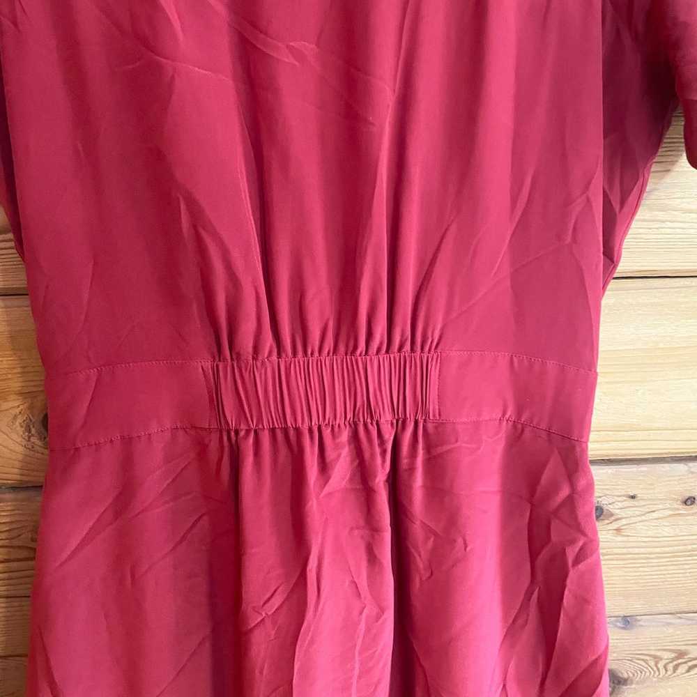 Madewell Silk Cinch Waist Red Dress Size 6 - image 3