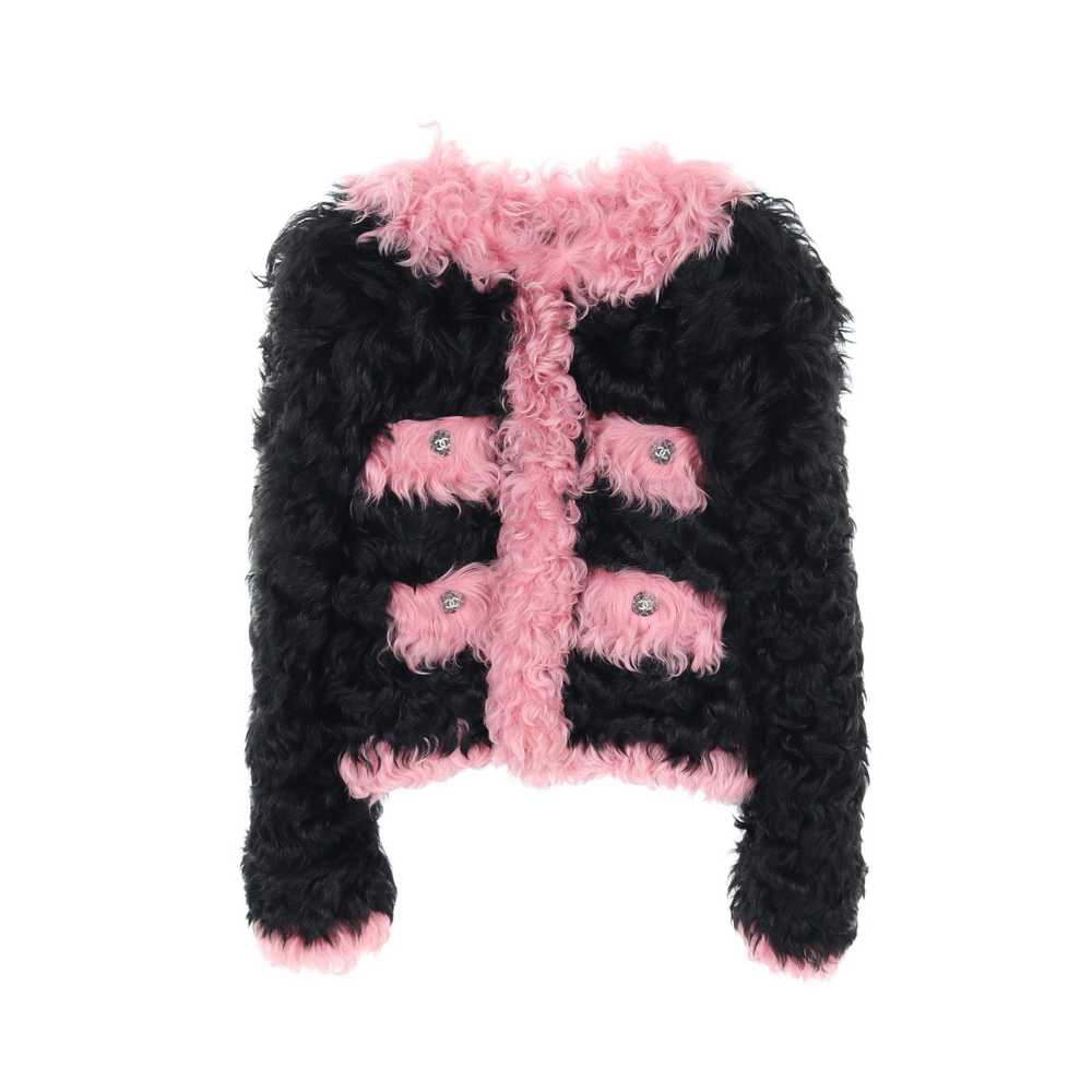 Chanel Chanel Cocomark Button Fur Jacket No-Colla… - image 1