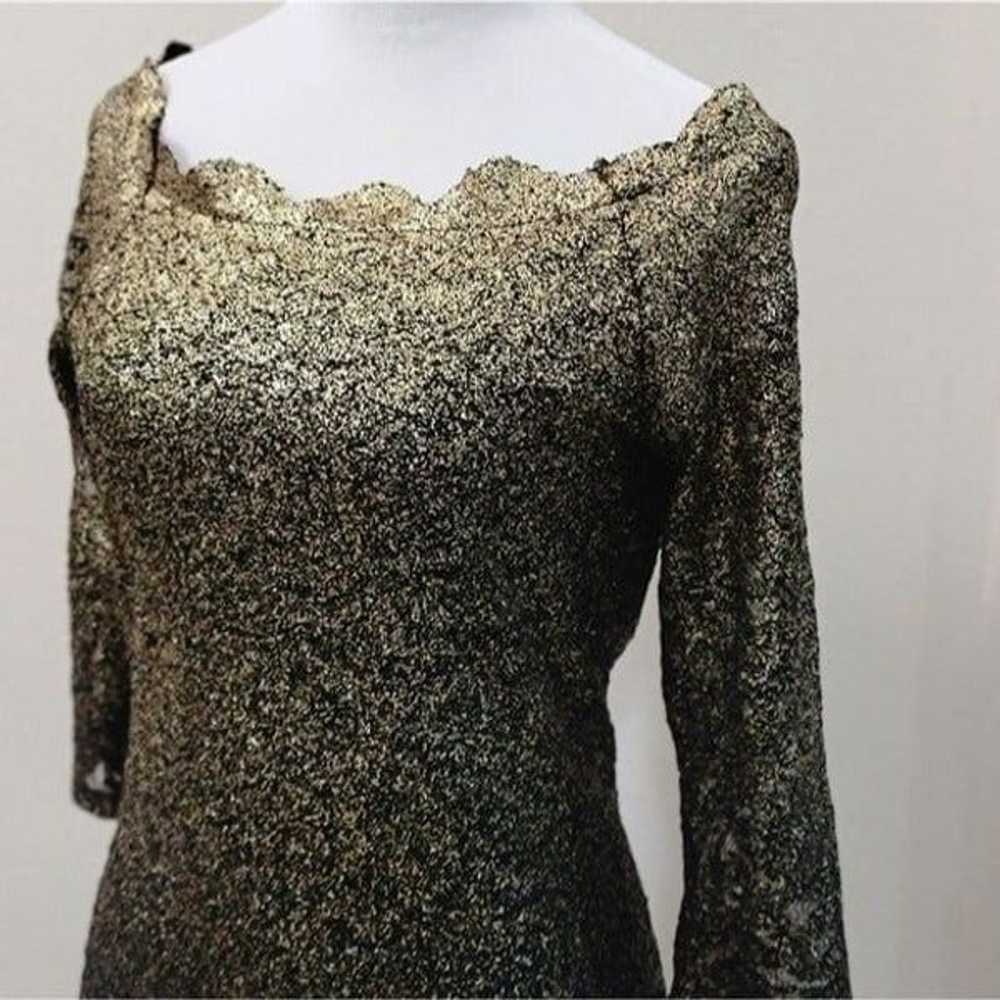 Marina Two Toned Gold and Black Lace Dress Lined … - image 2