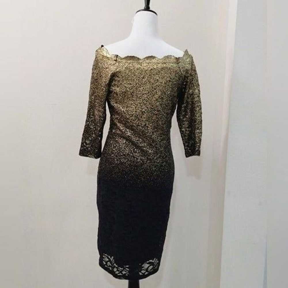 Marina Two Toned Gold and Black Lace Dress Lined … - image 4