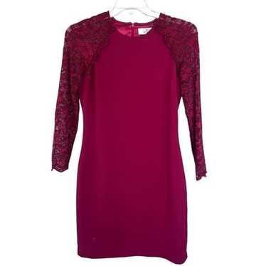 BELLE BADGLEY MISCHKA Dress Lace Sleeves - Satin … - image 1