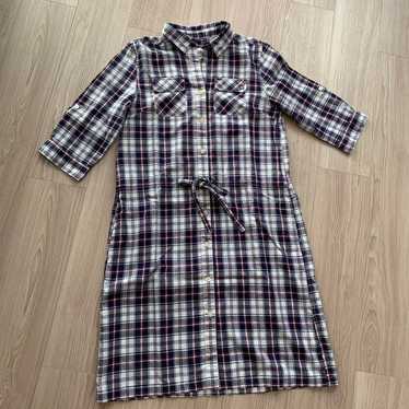 Arnold Palmer Checkered Shirt Dress 3/4 Sleeve