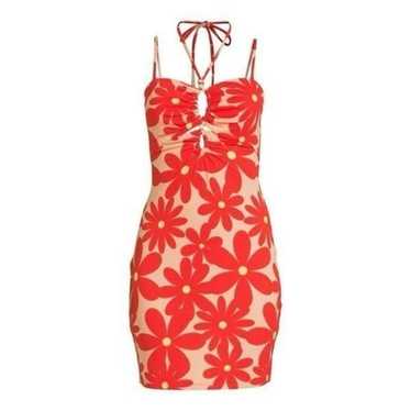 Madden NYC Juniors Cut-Out Halter Dress