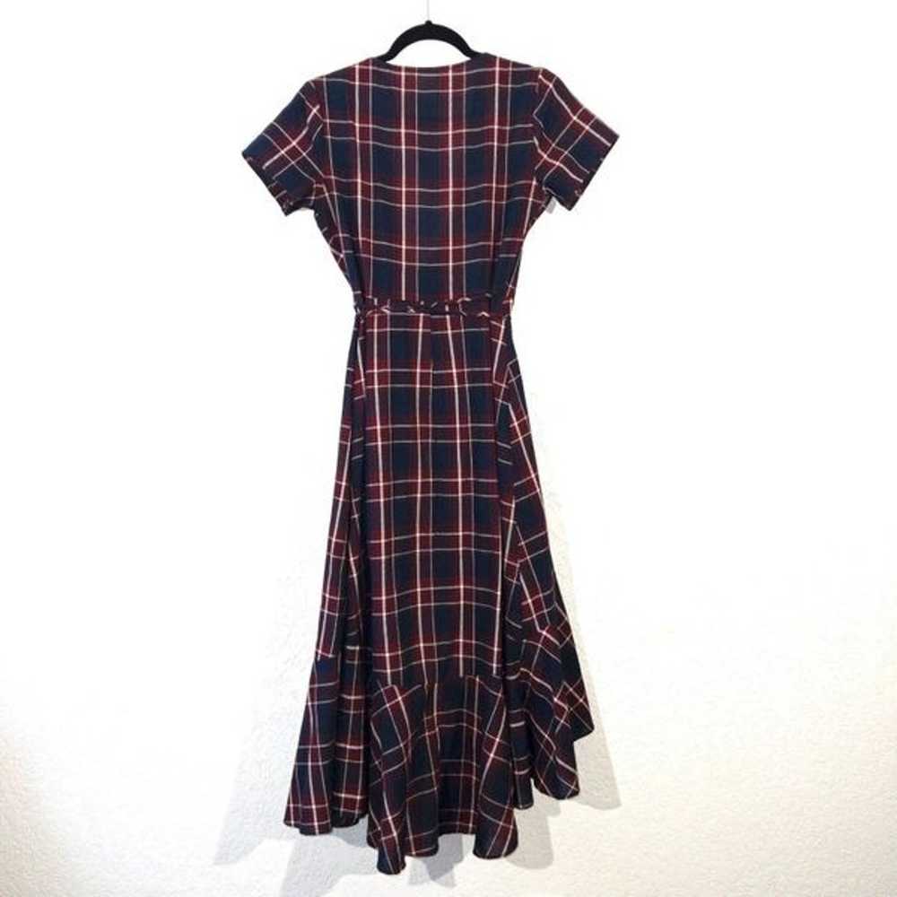 The Impeccable Pig Navy Plaid Wrap Dress Size Sma… - image 9