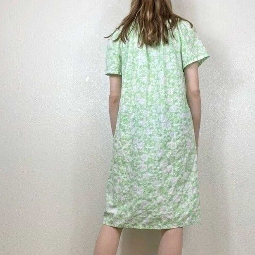 Green & White Rose Floral Granny Nightgown Dress - image 2