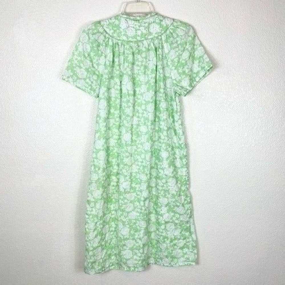 Green & White Rose Floral Granny Nightgown Dress - image 4