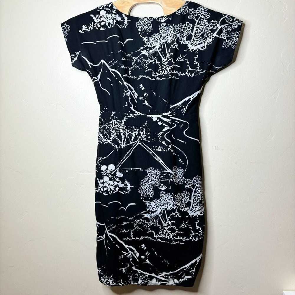 eShakti Dress Size Small-4 Black White Graphic La… - image 1