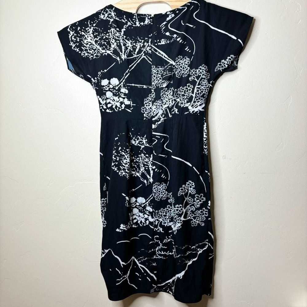 eShakti Dress Size Small-4 Black White Graphic La… - image 2