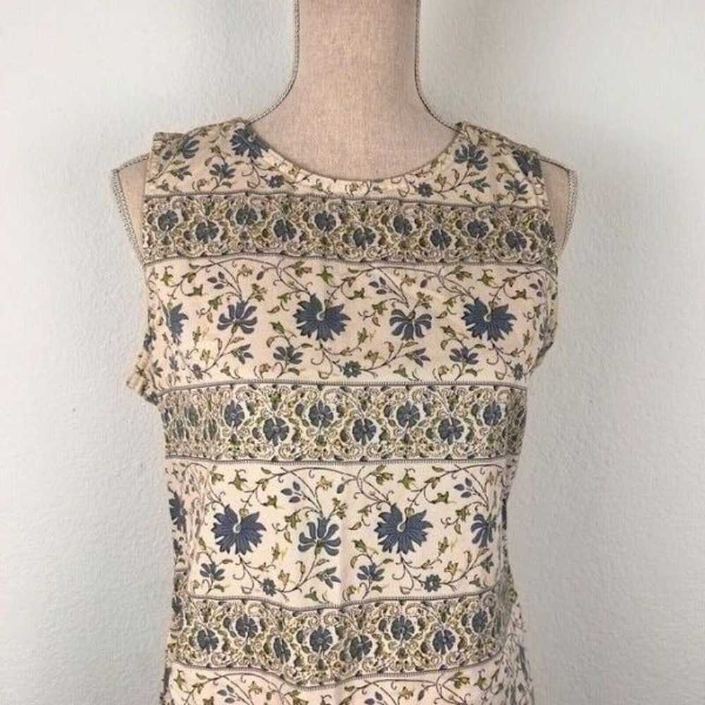 A.M.I. Vintage Women White Denim Floral Sleeveles… - image 9