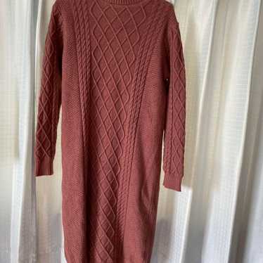 Brown Cable Knit Dress - image 1