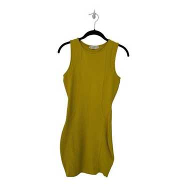 Pull & Bear SZ M yellow textured bodycon dress - image 1