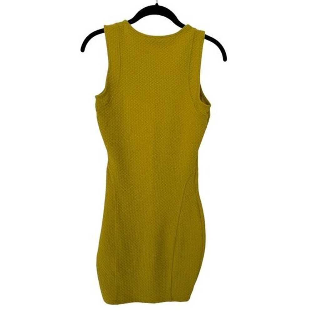 Pull & Bear SZ M yellow textured bodycon dress - image 2