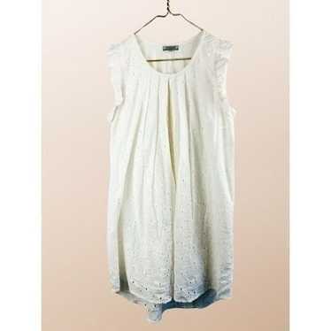 World Market Eyelet Floral White Dress Women’s Si… - image 1