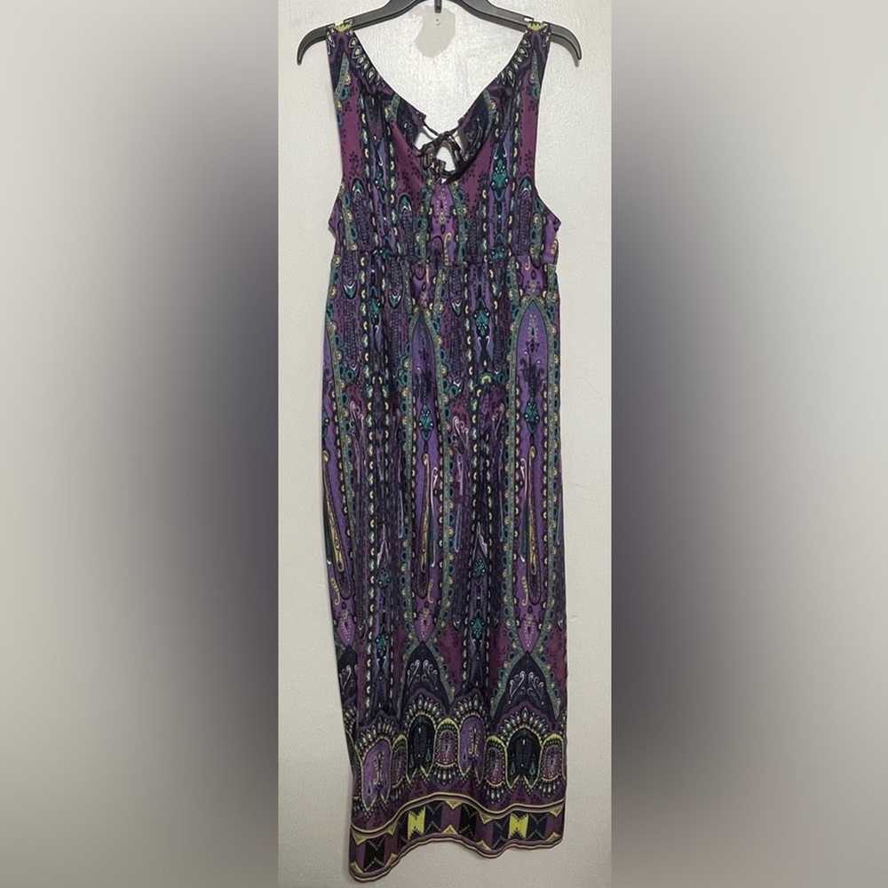 ECI Purple Floral and Abstract Maxi Dress Size 12 - image 12