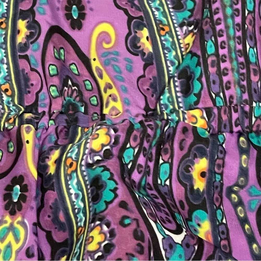 ECI Purple Floral and Abstract Maxi Dress Size 12 - image 4