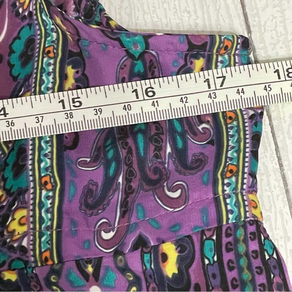 ECI Purple Floral and Abstract Maxi Dress Size 12 - image 7