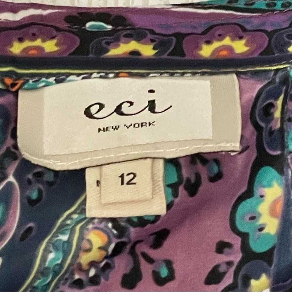 ECI Purple Floral and Abstract Maxi Dress Size 12 - image 8